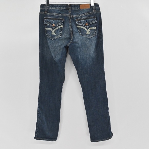 Vtg Y2k VGS Womens Jeans Size 8 Dark Wash Mid‎ Rise Slim Straight Leg Stretch - Picture 2 of 13